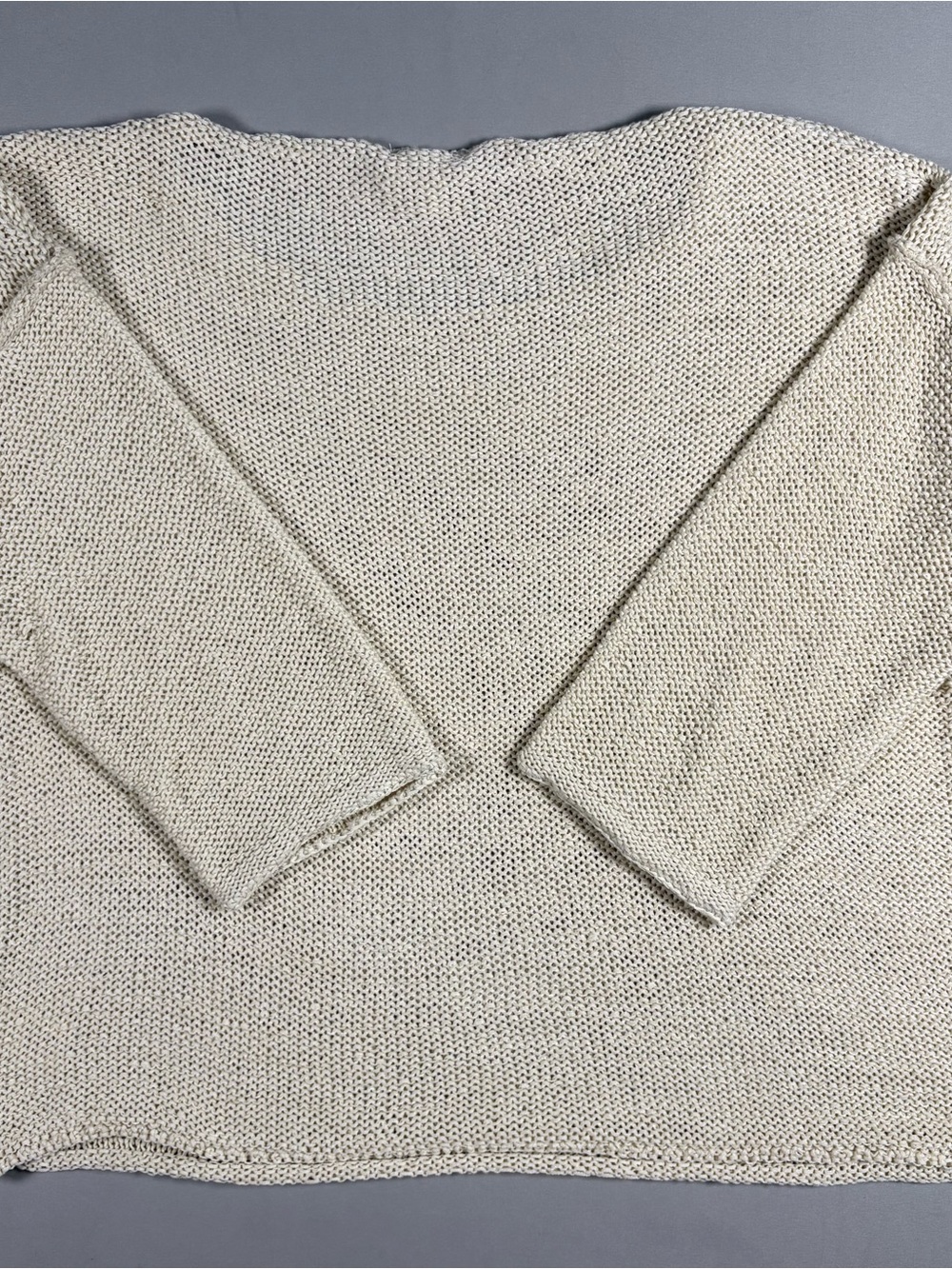 L'AGENCE Laura Cream Open-Knit Scoop Neck Drop Shoulder Sweater Size Small - Picture 11 of 11
